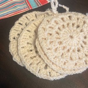 4pc handmade crocheted coasters